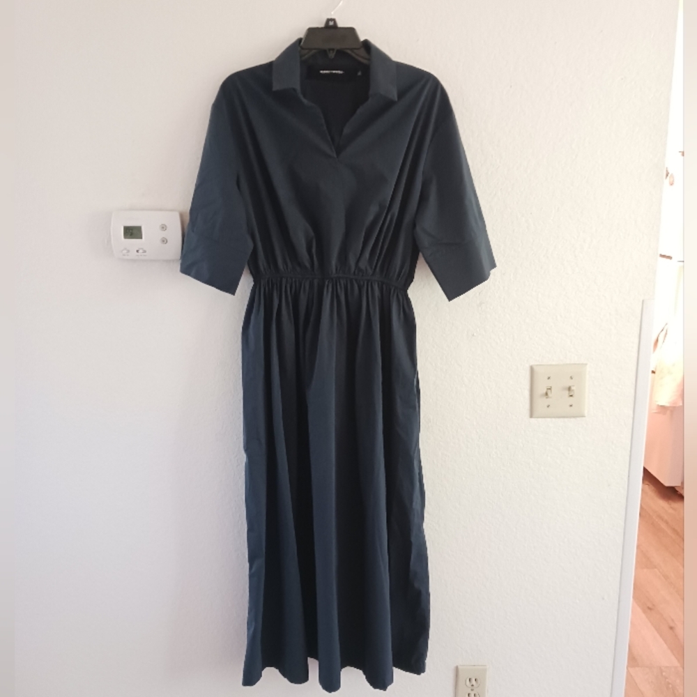 Code x Mode Empire Waist Poplin Midi‎ Dress